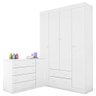 Quarto Bebê Cômoda e Guarda Roupa Infantil 4 Portas e 2 Gavetas Helena Branco Brilho - Phoenix - 2