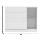 Ver imagem 4 de Quarto Bebê Cômoda e Guarda Roupa Infantil 4 Portas e 2 Gavetas Helena Branco Brilho - Phoenix