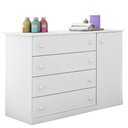 Ver imagem 5 de Quarto Bebê Cômoda e Guarda Roupa Infantil 4 Portas e 2 Gavetas Helena Branco Brilho - Phoenix