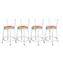 Ver imagem 1 de Jogo 4 Banquetas Baixa Para Cozinha Epoxi Branca Estofado Cerveja