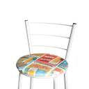 Ver imagem 2 de Jogo 4 Banquetas Baixa Para Cozinha Epoxi Branca Estofado Cerveja