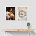Ver imagem 2 de Kit 2 Quadros Jesus com Ovelha - Pai Nosso 24x18cm:madeira Preta