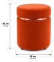 Ver imagem 2 de Puff Superior Rose Gold, Cor Terracota Veludo - Let Móveis