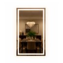 Ver imagem 1 de Espelho Retangular 50x70 cm Jateado LED 3 Cores Touch Moderno