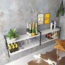 Ver imagem 1 de Aparador Prateleira Industrial Sala Barzinho Branco Bar Adega Moderno Suspenso Madeira Buffet
