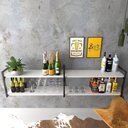 Ver imagem 2 de Aparador Prateleira Industrial Sala Barzinho Branco Bar Adega Moderno Suspenso Madeira Buffet