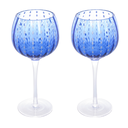Ver imagem 2 de Cj 2 Tacas para Vinho de Vidro Orquidea Azul 450ml