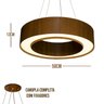 Lustre Pendente Anel Madeira Imbuia e Acrílico - 50cm - 3