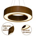 Ver imagem 4 de Lustre Pendente Anel Madeira Imbuia e Acrílico - 50cm