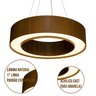 Lustre Pendente Anel Madeira Imbuia e Acrílico - 50cm - 4