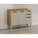 Ver imagem 2 de Balcão Cozinha Sallêto Valência 3 Portas 2 Gavetas - Carvalho/Off White