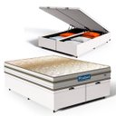 Ver imagem 1 de Cama Box Baú com Colchão de Molas Ensacadas Double Face Pillow Euro Alfa Probel Queen 158cm