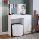 Ver imagem 1 de Penteadeira C/ Espelho 90,8cm 01 Porta e 02 Gavetas Pe090 Art In Móveis - Branco