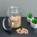 Ver imagem 3 de Pote de Vidro Porta Mantimentos Vidro com Tampa Inox para Grãos Cereais 1200ml 18cm Lyor