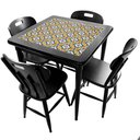 Ver imagem 1 de Mesa Madeira Azulejo 80x80cm - Base 4pé 78cm - Preta - Anos Dourados