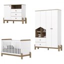 Ver imagem 1 de Quarto de Bebê Completo Ternura 5 Portas 5 Gavetas Branco/jequitibá - Henn