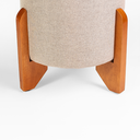 Ver imagem 3 de Kit 02 Puff Piave Decorativo Tecido Linho Banqueta Redondo Pés de Madeira Maciça