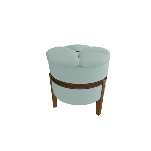 Puff Pétala Decorativo Premium Apoio para Os Pés Banco Estofado Redondo Banqueta Moderno Cor Verde