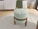 Ver imagem 2 de Puff Pétala Decorativo Premium Apoio para Os Pés Banco Estofado Redondo Banqueta Moderno Cor Verde