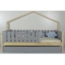 Ver imagem 1 de Bicama Infantil Solteirão Base Moldura Colorida Madeira Maciça Pinus Grade Cercadinho