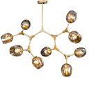Ver imagem 1 de Lustre Pendente Moderno 9 Braços Dourado E Champagne Sala