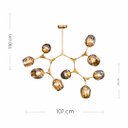 Ver imagem 5 de Lustre Pendente Moderno 9 Braços Dourado E Champagne Sala