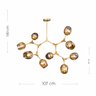 Lustre Pendente Moderno 9 Braços Dourado E Champagne Sala - 5