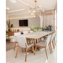 Ver imagem 2 de Lustre Pendente Moderno 9 Braços Dourado E Champagne Sala