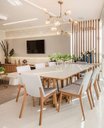 Ver imagem 2 de Lustre Pendente Moderno 9 Braços Dourado E Champagne Sala