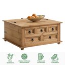 Ver imagem 3 de Mesa Centro Madeira 5 Gavetas Rústico Tequila Madeirado Idimex