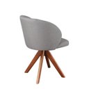 Ver imagem 2 de Cadeira/poltrona Vitória com Base Giratória de Madeira Maciça Tecido Linho Importado