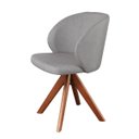 Ver imagem 1 de Cadeira/poltrona Vitória com Base Giratória de Madeira Maciça Tecido Linho Importado