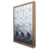 Quadro Decorativo Geométrico Cubos Azul em Moldura Caixa Tacolado Moldura Trad 1cm Preta com Vidro 4 - 4