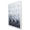 Quadro Decorativo Geométrico Cubos Azul em Moldura Caixa Tacolado Moldura Trad 1cm Preta com Vidro 4 - 2