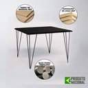 Ver imagem 3 de Mesa de Jantar Industrial Quadrada Clips Preta 90cm de Ferro Preto