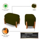 Ver imagem 3 de Puff Oval Pé de Madeira Decorativo para Sala Orgânico Confortável e Reforçado Bouclé Fluffy