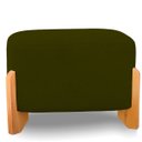 Ver imagem 5 de Puff Oval Pé de Madeira Decorativo para Sala Orgânico Confortável e Reforçado Bouclé Fluffy