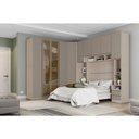 Ver imagem 1 de Guarda Roupa Casal De Canto Vidro Reflecta 9 Portas Crema