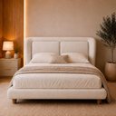 Ver imagem 1 de Cama Japonesa Queen Haru com Cabeceira Blind Madeira Off White Sallar Home 176cm