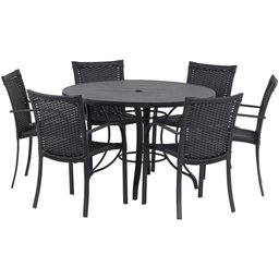 6 Cadeiras Ascoli Mesa Tampo Ripado Jardim, Área Externa, Piscina, Edícula Trama Original - 1