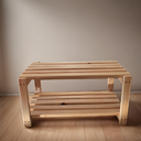 Ver imagem 1 de Sapateira de Madeira - Banco para Hall de entrada  -  Com 2 prateleiras reforçadas
