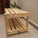 Ver imagem 4 de Sapateira de Madeira - Banco para Hall de entrada  -  Com 2 prateleiras reforçadas
