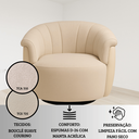 Ver imagem 4 de Poltrona Moderna Base Giratória Estofada Luxo Compose Bouclé/courino P/ Sala Hall Entrada Recepção