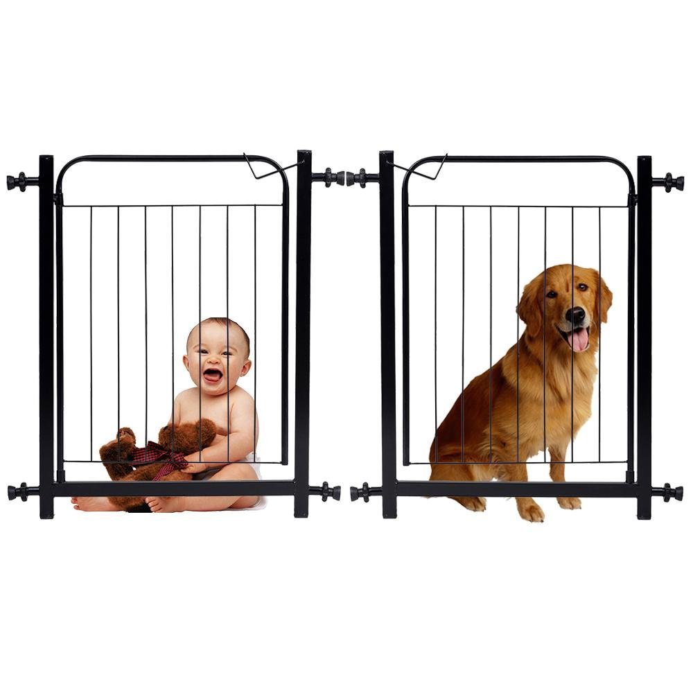 Portão Grade de Proteção para Pet e Bebê Com Trava Segurança Portas de 70 cm á 80 cm - Preto