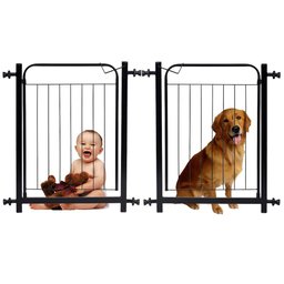 Portão Grade de Proteção para Pet e Bebê Com Trava Segurança Portas de 70 cm á 80 cm - Preto - 1