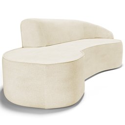 Sofá 5 Lugares Curvo Sala de Estar Living Firenze Direito D02 Linho Bege 300 cm D-463 - Lyam - 7