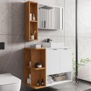 Ver imagem 2 de Gabinete para Banheiro com Cuba e Espelho Siesta B02 Branco Naturalle - Lyam Decor