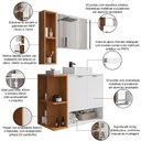 Ver imagem 4 de Gabinete para Banheiro com Cuba e Espelho Siesta B02 Branco Naturalle - Lyam Decor