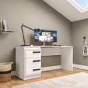 Ver imagem 1 de Mesa Escrivaninha Valência Home Office 3 Gavetas 163x77cm Branco 250693