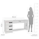 Ver imagem 3 de Mesa Escrivaninha Valência Home Office 3 Gavetas 163x77cm Branco 250693